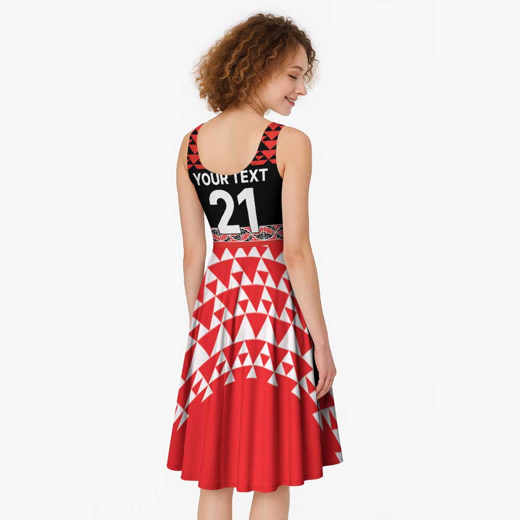 New Zealand Rugby Pacific Custom Midi Dress Whatumoana Maori Kowhaiwhai Pattern - Aussie Hoodie