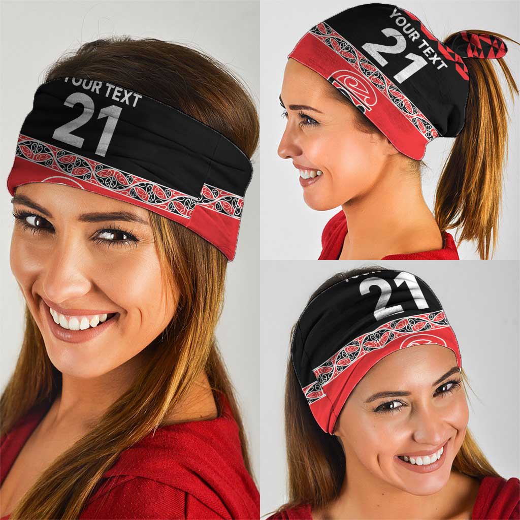 New Zealand Rugby Pacific Custom Neck Gaiter Whatumoana Maori Kowhaiwhai Pattern - Aussie Hoodie