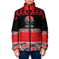 New Zealand Rugby Pacific Custom Padded Jacket Whatumoana Maori Kowhaiwhai Pattern - Aussie Hoodie