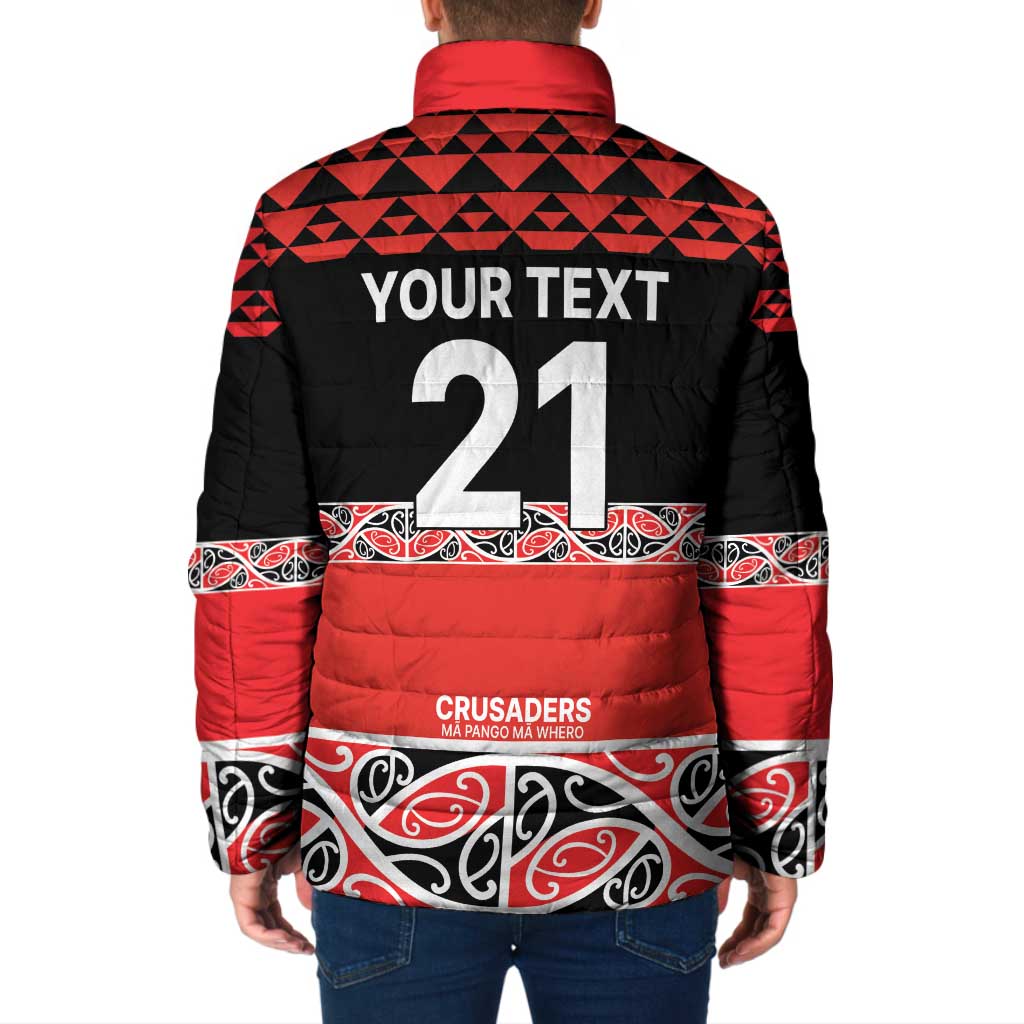 New Zealand Rugby Pacific Custom Padded Jacket Whatumoana Maori Kowhaiwhai Pattern - Aussie Hoodie