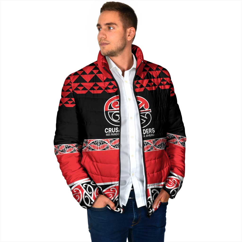 New Zealand Rugby Pacific Custom Padded Jacket Whatumoana Maori Kowhaiwhai Pattern - Aussie Hoodie