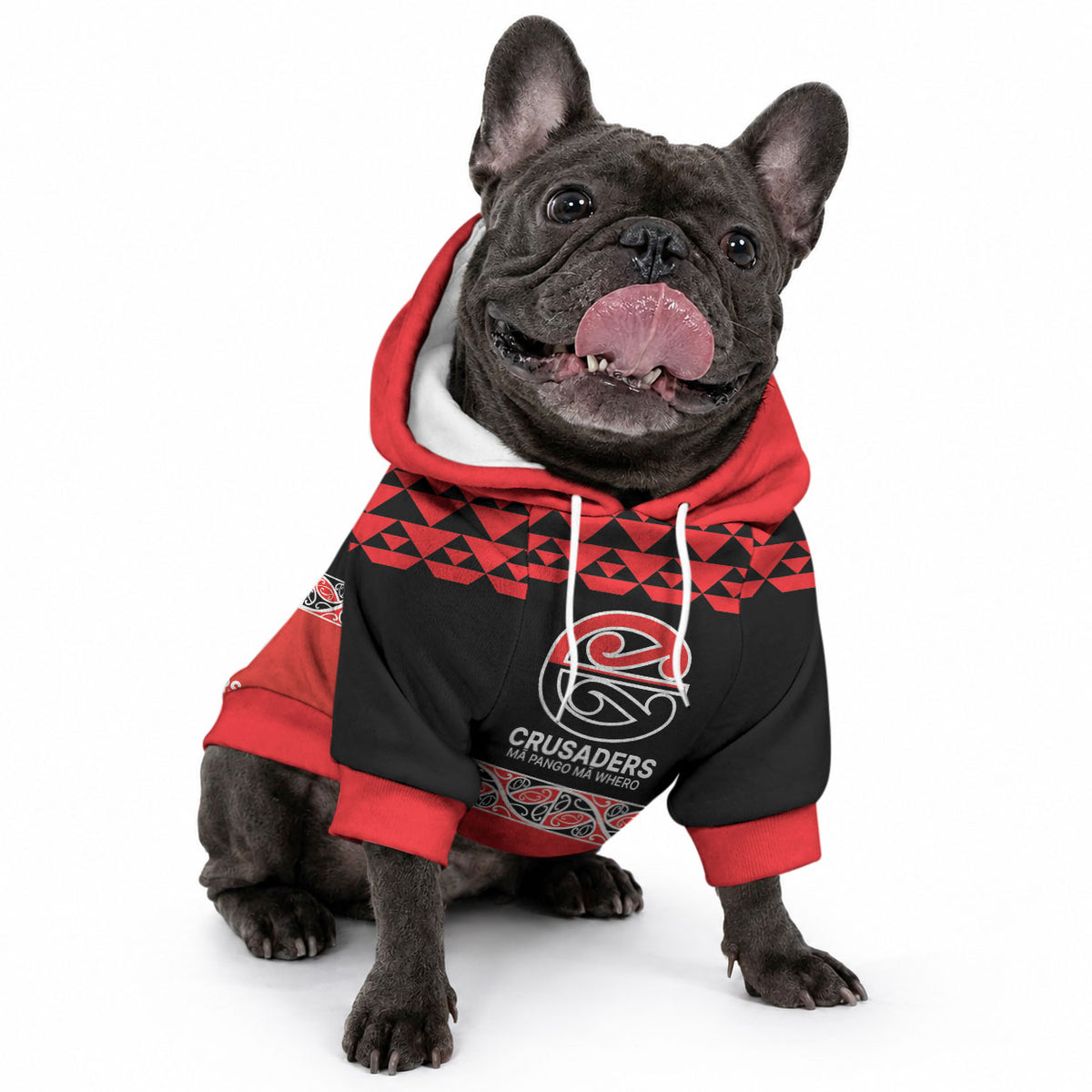 New Zealand Maori Rugby Pacific Custom Pet Hoodie Whatumoana Maori Kowhaiwhai Pattern