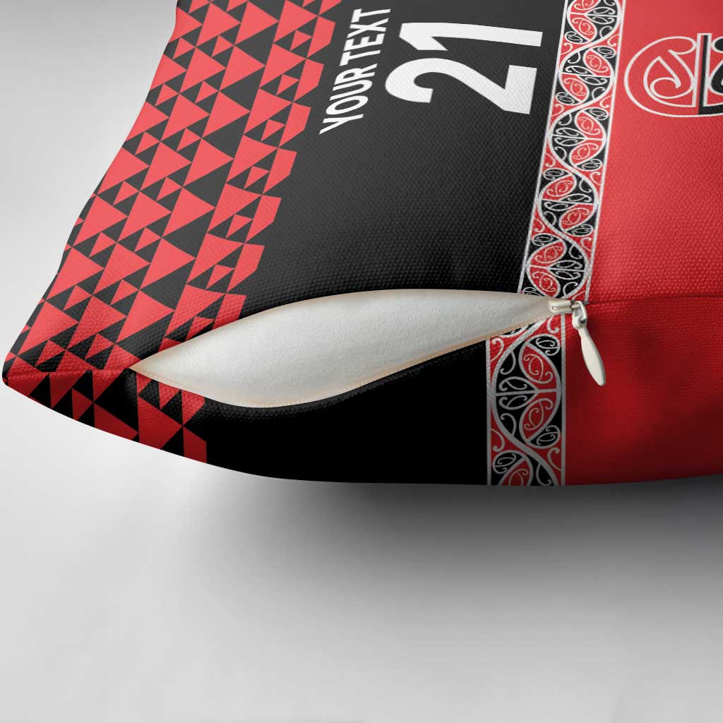 New Zealand Rugby Pacific Custom Pillow Cover Whatumoana Maori Kowhaiwhai Pattern - Aussie Hoodie