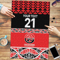 New Zealand Rugby Pacific Custom Puzzle Whatumoana Maori Kowhaiwhai Pattern - Aussie Hoodie