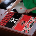 New Zealand Rugby Pacific Custom Puzzle Whatumoana Maori Kowhaiwhai Pattern - Aussie Hoodie