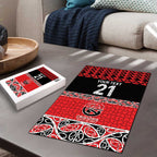 New Zealand Rugby Pacific Custom Puzzle Whatumoana Maori Kowhaiwhai Pattern - Aussie Hoodie