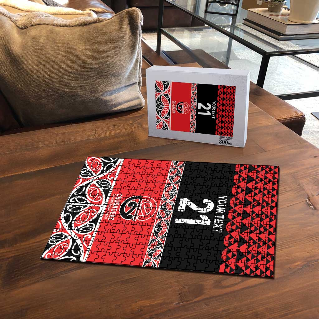 New Zealand Rugby Pacific Custom Puzzle Whatumoana Maori Kowhaiwhai Pattern - Aussie Hoodie