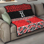 New Zealand Rugby Pacific Custom Quilt Whatumoana Maori Kowhaiwhai Pattern