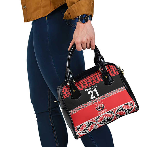 New Zealand Rugby Pacific Custom Shoulder Handbag Whatumoana Maori Kowhaiwhai Pattern