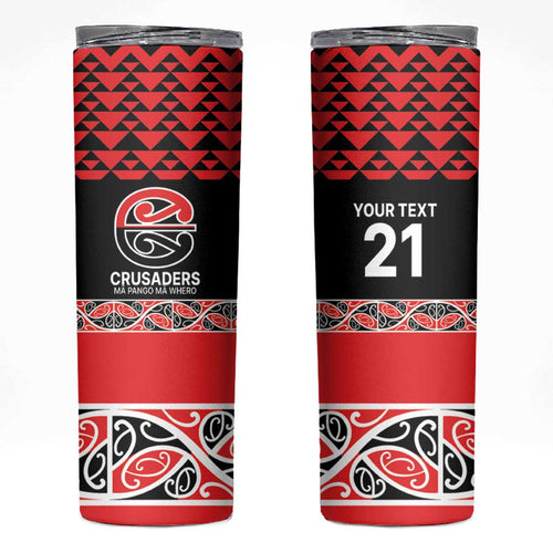 New Zealand Rugby Pacific Custom Skinny Tumbler Whatumoana Maori Kowhaiwhai Pattern