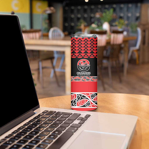 New Zealand Rugby Pacific Custom Skinny Tumbler Whatumoana Maori Kowhaiwhai Pattern