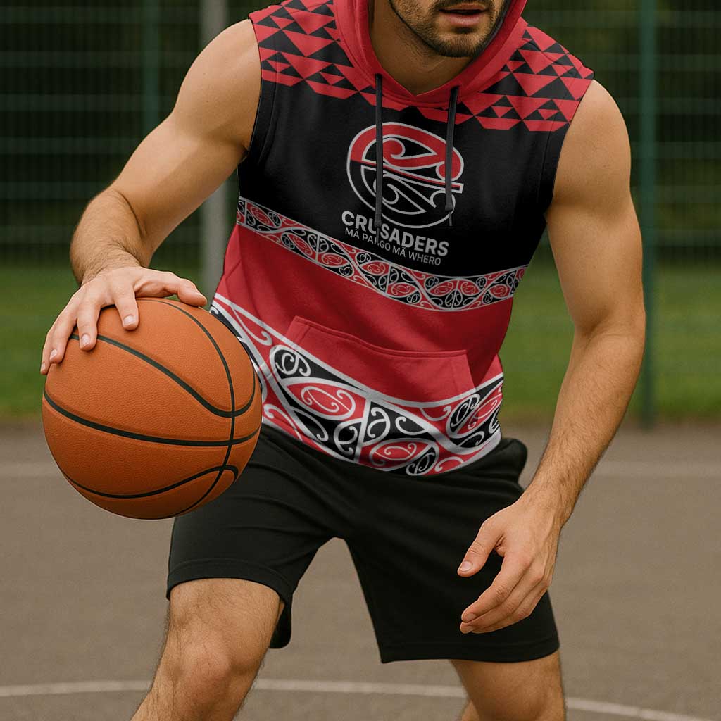 New Zealand Rugby Pacific Custom Sleeveless Hoodie Whatumoana Maori Kowhaiwhai Pattern - Aussie Hoodie