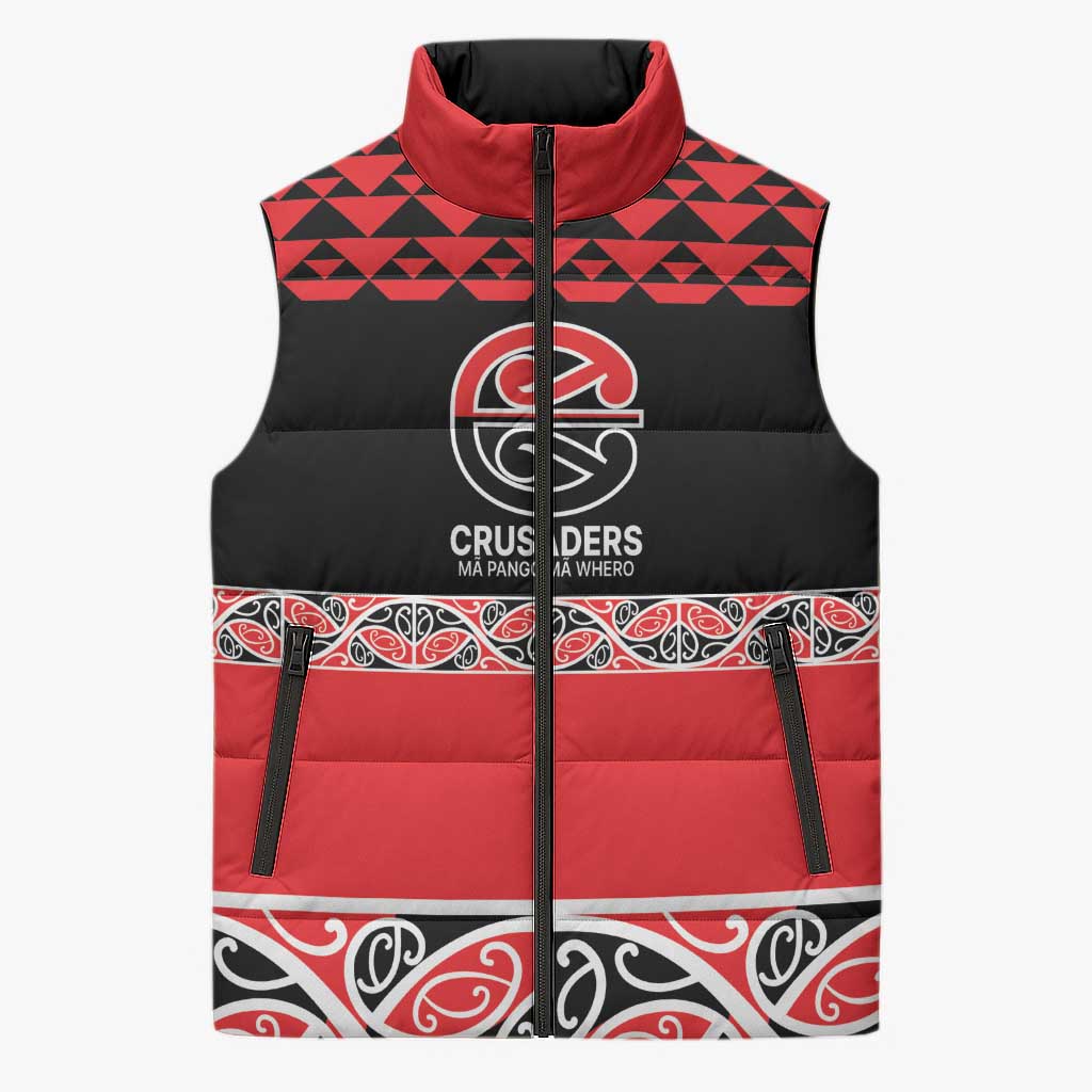 New Zealand Rugby Pacific Custom Sleeveless Puffer Jacket Whatumoana Maori Kowhaiwhai Pattern - Aussie Hoodie