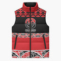 New Zealand Rugby Pacific Custom Sleeveless Puffer Jacket Whatumoana Maori Kowhaiwhai Pattern - Aussie Hoodie