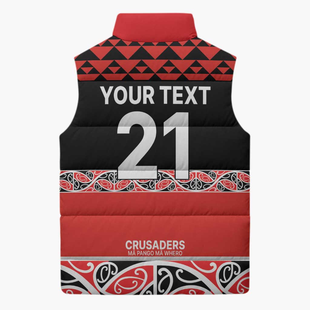 New Zealand Rugby Pacific Custom Sleeveless Puffer Jacket Whatumoana Maori Kowhaiwhai Pattern - Aussie Hoodie