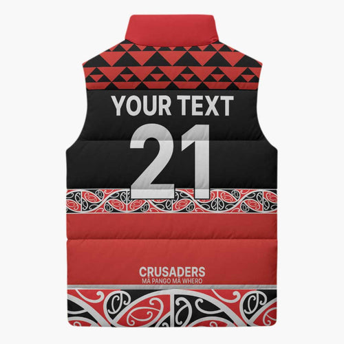 New Zealand Rugby Pacific Custom Sleeveless Puffer Jacket Whatumoana Maori Kowhaiwhai Pattern - Aussie Hoodie