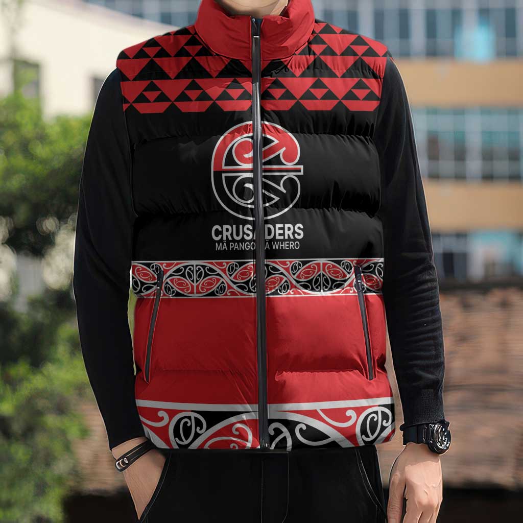 New Zealand Rugby Pacific Custom Sleeveless Puffer Jacket Whatumoana Maori Kowhaiwhai Pattern - Aussie Hoodie