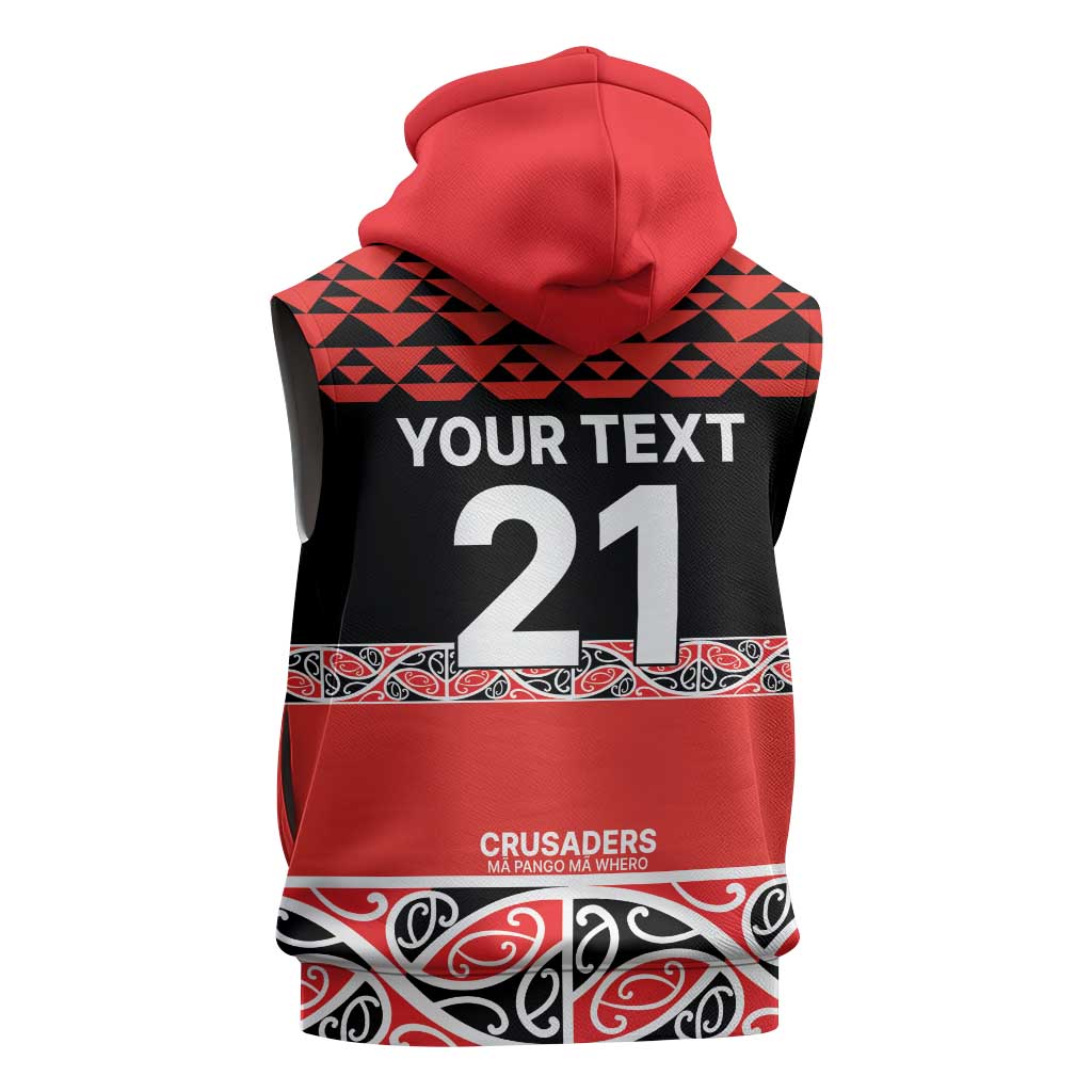New Zealand Rugby Pacific Custom Sleeveless Zip Hoodie Whatumoana Maori Kowhaiwhai Pattern - Aussie Hoodie
