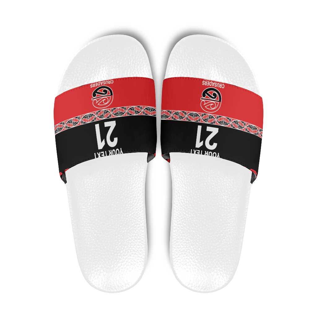 New Zealand Rugby Pacific Custom Slide Sandals Whatumoana Maori Kowhaiwhai Pattern - Aussie Hoodie