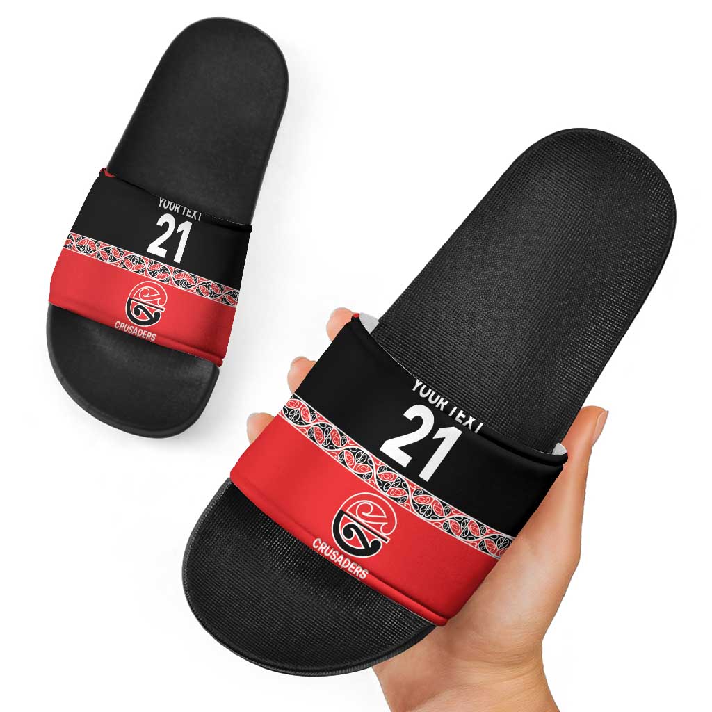 New Zealand Rugby Pacific Custom Slide Sandals Whatumoana Maori Kowhaiwhai Pattern - Aussie Hoodie