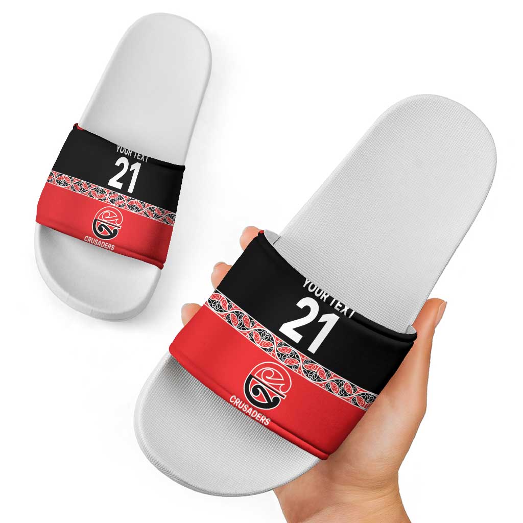New Zealand Rugby Pacific Custom Slide Sandals Whatumoana Maori Kowhaiwhai Pattern - Aussie Hoodie