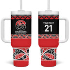 New Zealand Rugby Pacific Custom Tumbler With Handle Whatumoana Maori Kowhaiwhai Pattern