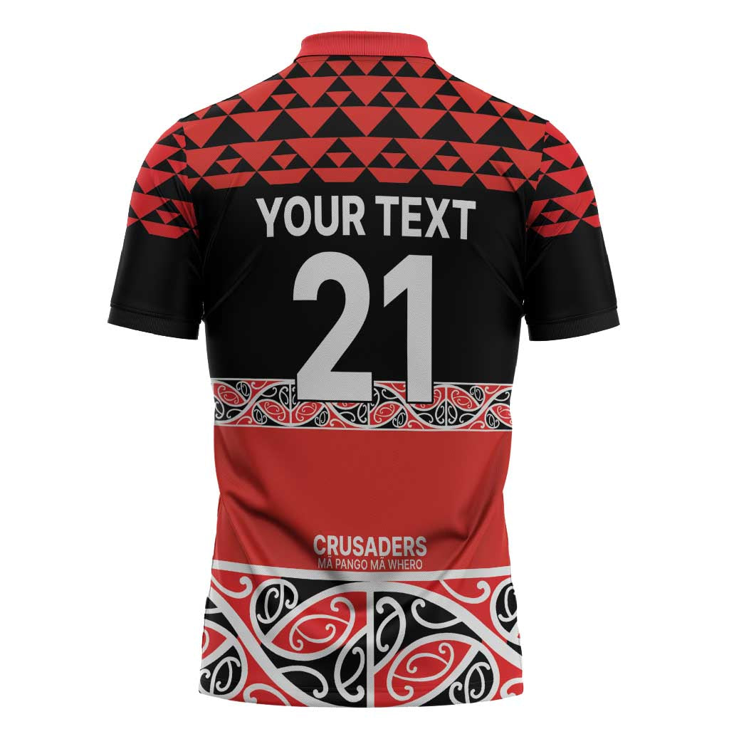 New Zealand Rugby Pacific Custom Zipper Polo Shirt Whatumoana Maori Kowhaiwhai Pattern - Aussie Hoodie