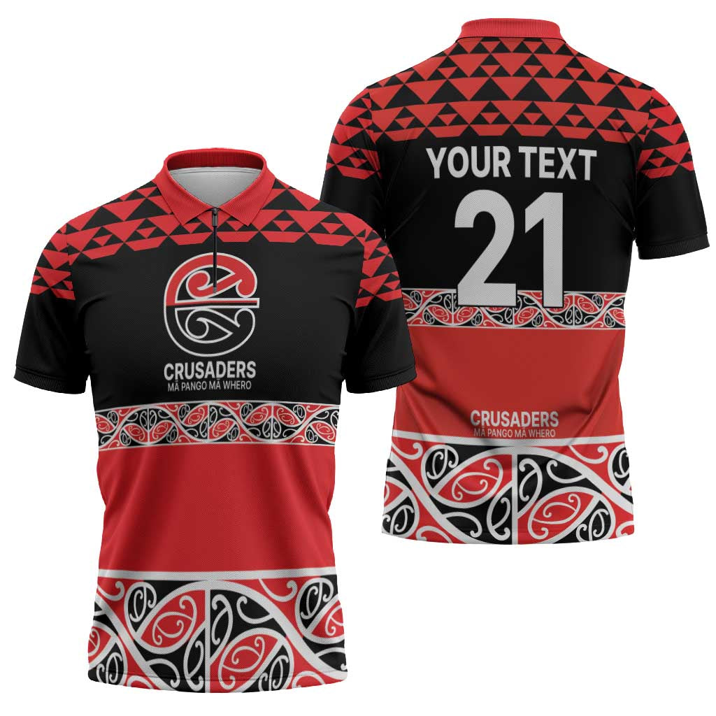 New Zealand Rugby Pacific Custom Zipper Polo Shirt Whatumoana Maori Kowhaiwhai Pattern - Aussie Hoodie