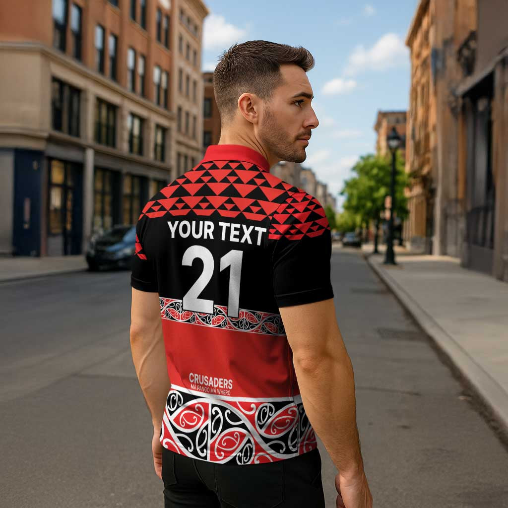New Zealand Rugby Pacific Custom Zipper Polo Shirt Whatumoana Maori Kowhaiwhai Pattern - Aussie Hoodie