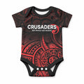 New Zealand Maori Rugby Pacific Custom Baby Onesie Whatumoana Maori Tribal Tattoo