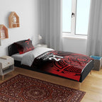 New Zealand Rugby Pacific Custom Bedding Set Whatumoana Maori Tribal Tattoo