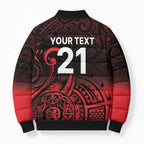 New Zealand Rugby Pacific Custom Bomber Puffer Jacket Whatumoana Maori Tribal Tattoo - Aussie Hoodie