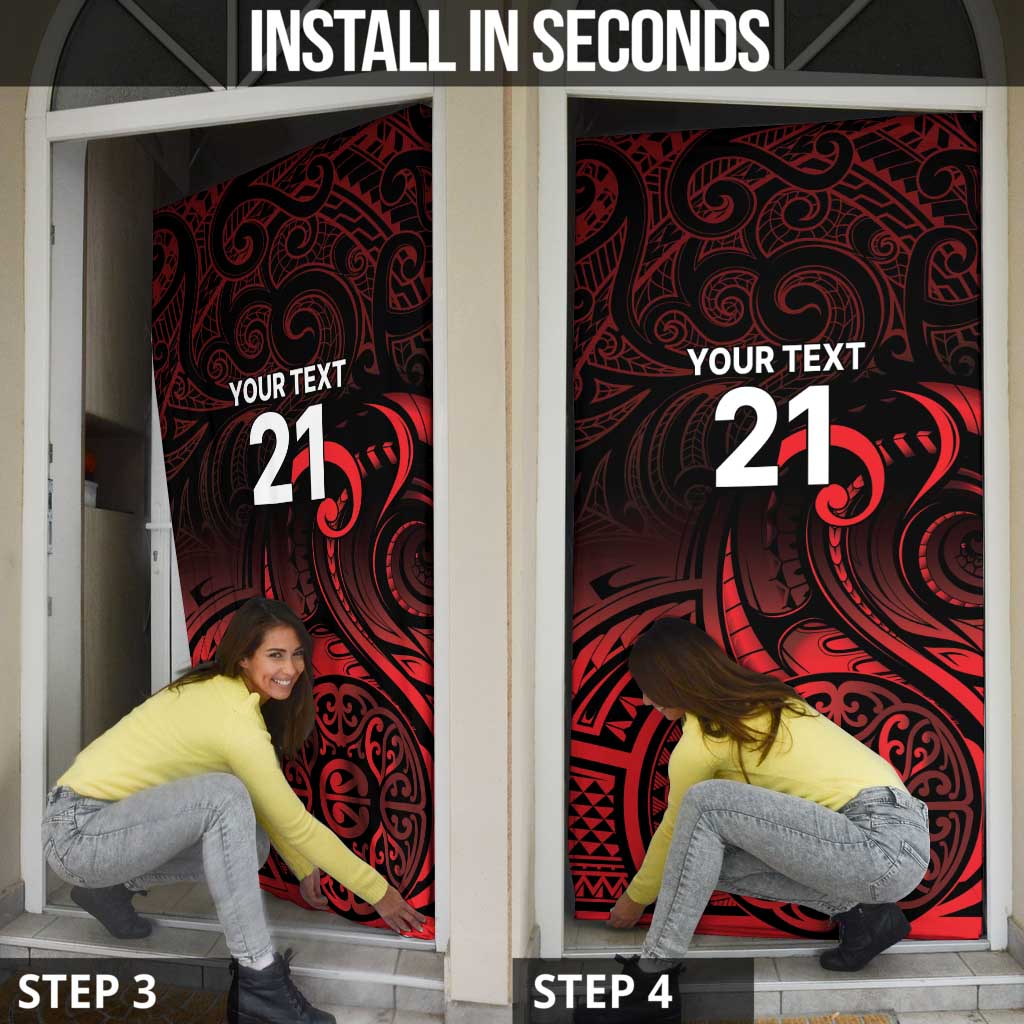 New Zealand Rugby Pacific Custom Door Cover Whatumoana Maori Tribal Tattoo - Aussie Hoodie
