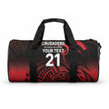 New Zealand Maori Rugby Pacific Custom Duffle Bag Whatumoana Maori Tribal Tattoo