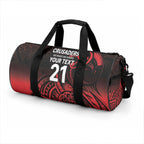 New Zealand Maori Rugby Pacific Custom Duffle Bag Whatumoana Maori Tribal Tattoo