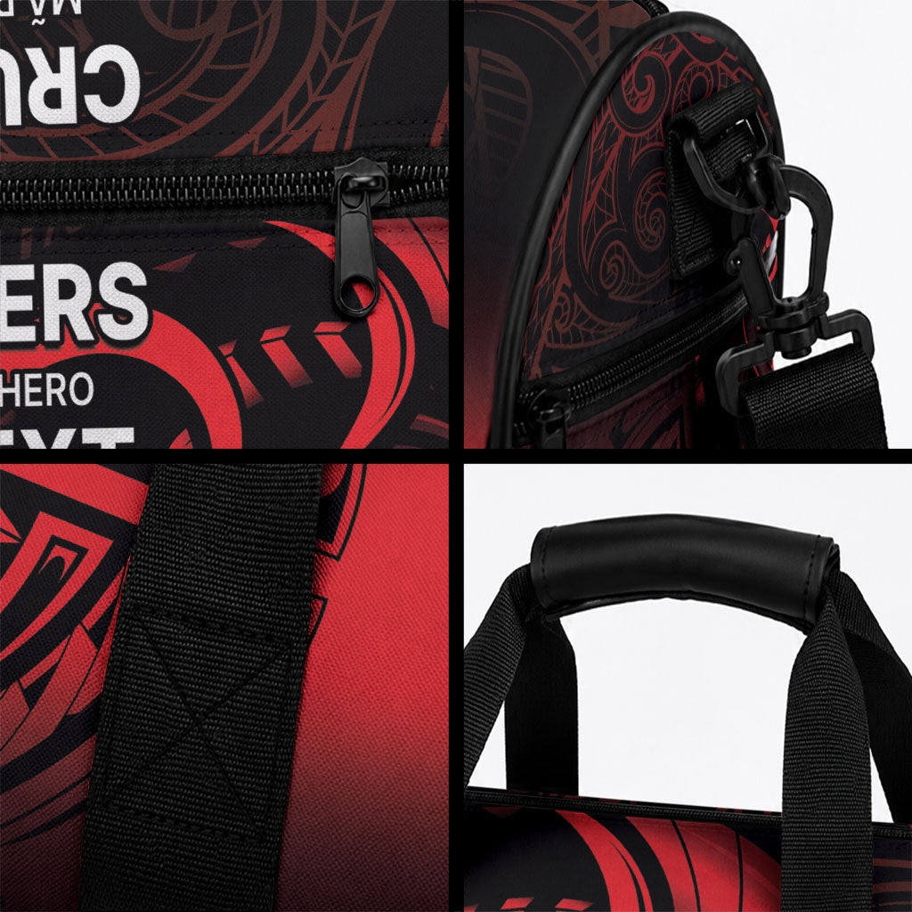 New Zealand Maori Rugby Pacific Custom Duffle Bag Whatumoana Maori Tribal Tattoo