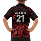 New Zealand Rugby Pacific Custom Family Matching Off Shoulder Maxi Dress and Hawaiian Shirt Whatumoana Maori Tribal Tattoo