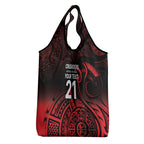 New Zealand Rugby Pacific Custom Grocery Bag Whatumoana Maori Tribal Tattoo