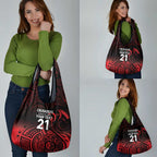 New Zealand Rugby Pacific Custom Grocery Bag Whatumoana Maori Tribal Tattoo