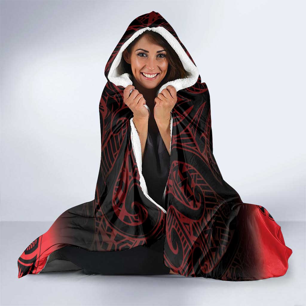 New Zealand Rugby Pacific Custom Hooded Blanket Whatumoana Maori Tribal Tattoo