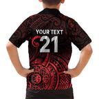 New Zealand Rugby Pacific Custom Kid Hawaiian Shirt Whatumoana Maori Tribal Tattoo