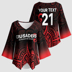New Zealand Rugby Pacific Custom Kimono Sleeve Blouse Whatumoana Maori Tribal Tattoo - Aussie Hoodie