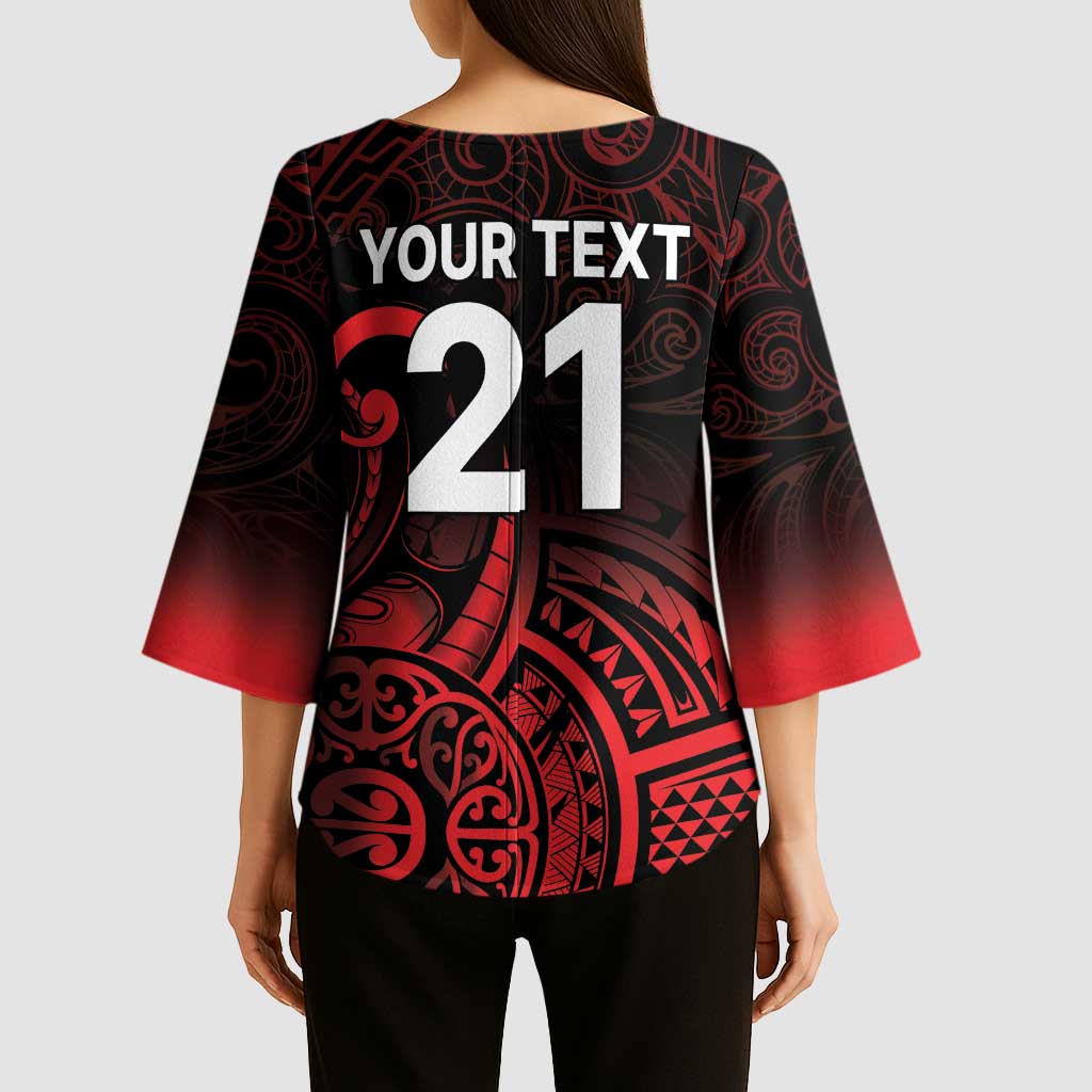New Zealand Rugby Pacific Custom Kimono Sleeve Blouse Whatumoana Maori Tribal Tattoo - Aussie Hoodie