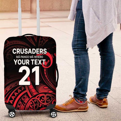 New Zealand Rugby Pacific Custom Luggage Cover Whatumoana Maori Tribal Tattoo