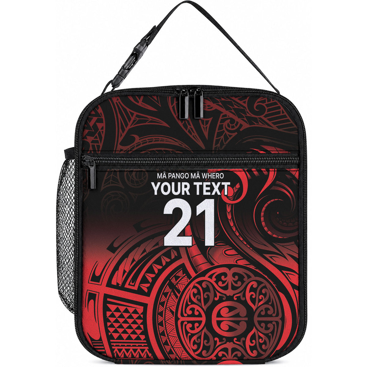 New Zealand Maori Rugby Pacific Custom Lunch Bag Whatumoana Maori Tribal Tattoo