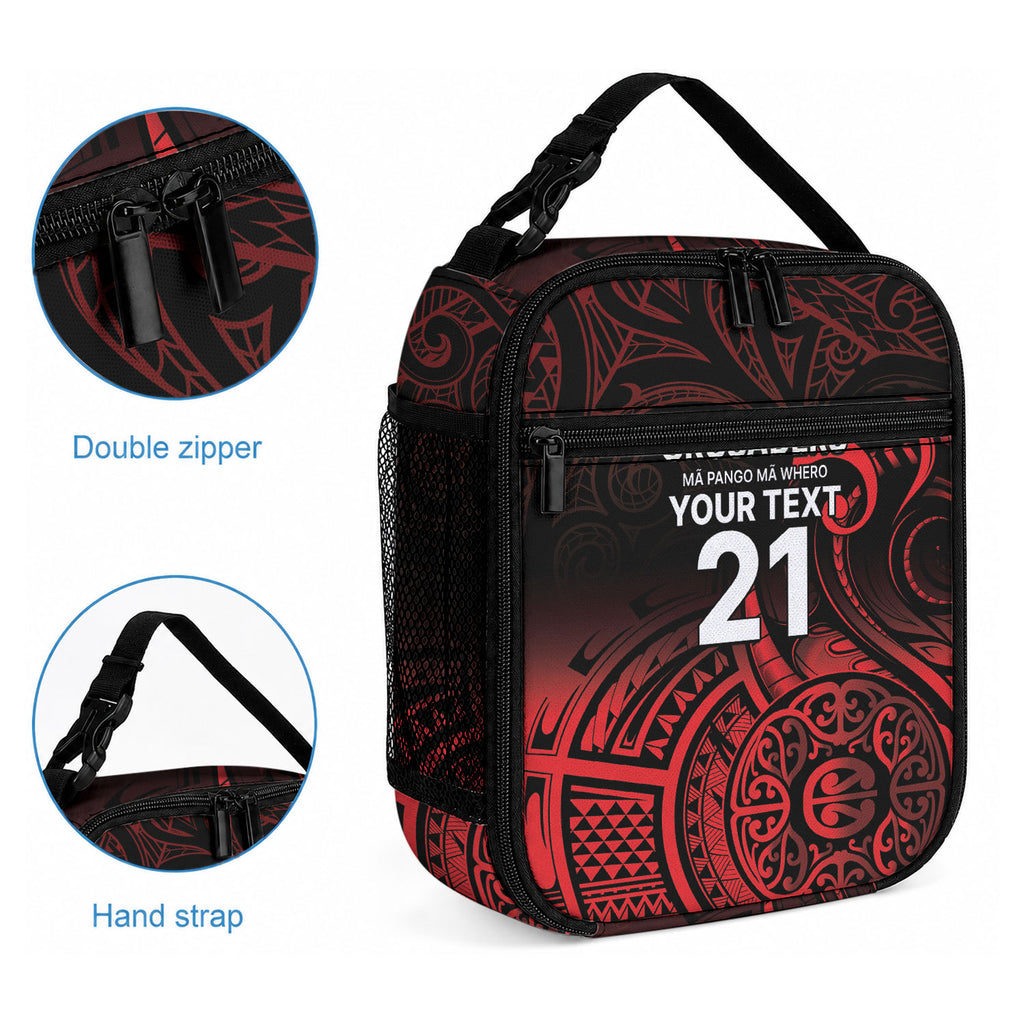 New Zealand Maori Rugby Pacific Custom Lunch Bag Whatumoana Maori Tribal Tattoo
