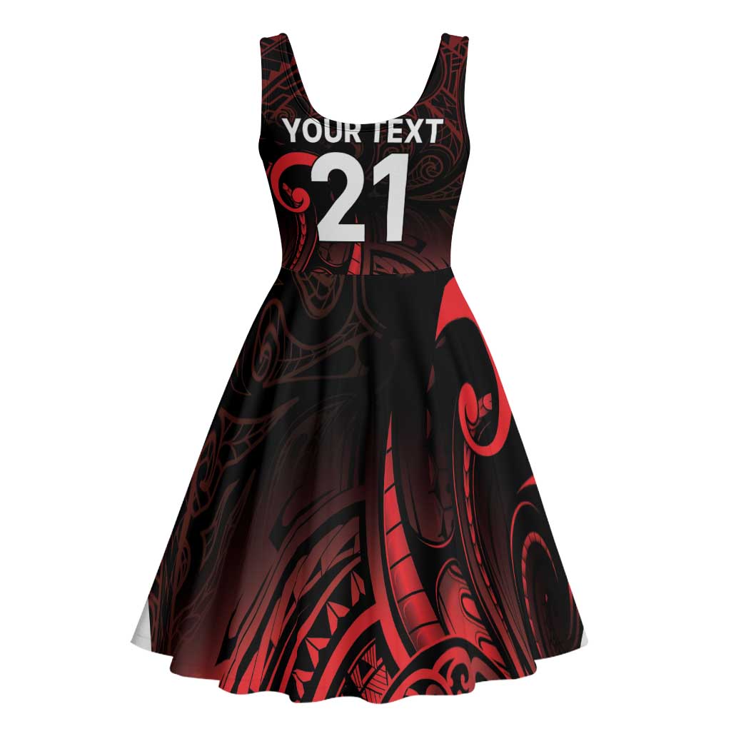 New Zealand Rugby Pacific Custom Midi Dress Whatumoana Maori Tribal Tattoo - Aussie Hoodie