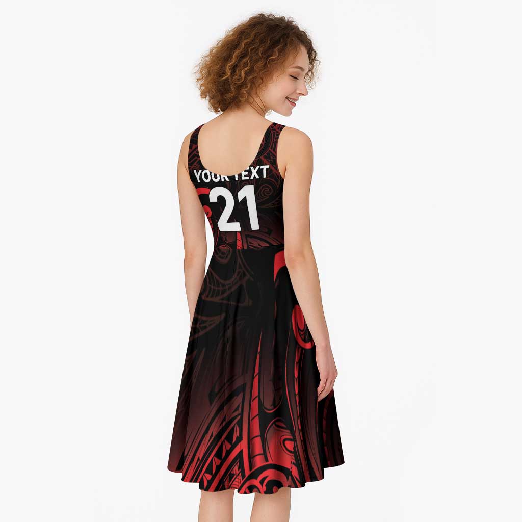 New Zealand Rugby Pacific Custom Midi Dress Whatumoana Maori Tribal Tattoo - Aussie Hoodie