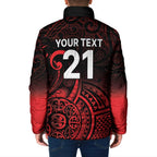 New Zealand Rugby Pacific Custom Padded Jacket Whatumoana Maori Tribal Tattoo - Aussie Hoodie
