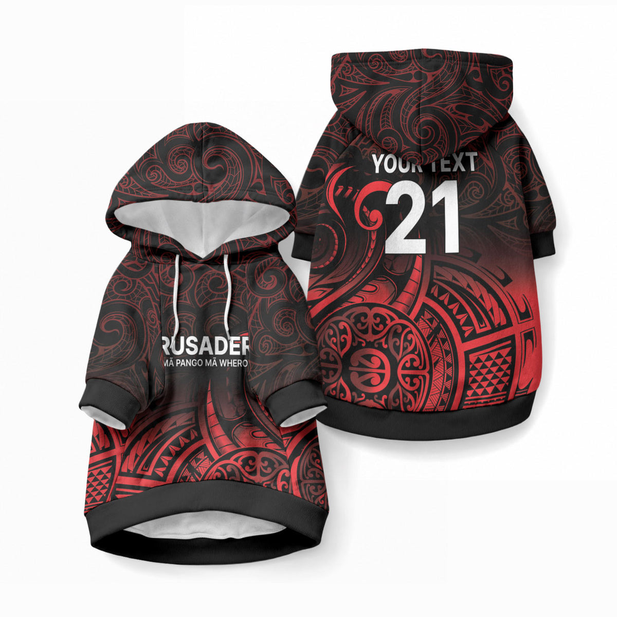 New Zealand Maori Rugby Pacific Custom Pet Hoodie Whatumoana Maori Tribal Tattoo